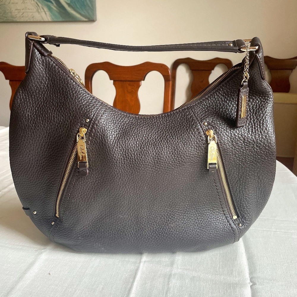 Cole Haan Gray Leather Shoulder Bag